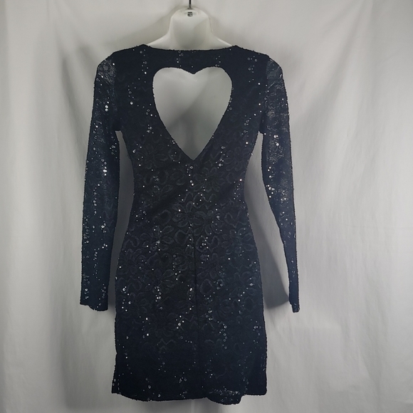 Ruby rox body con black sequined dress sz Med - Picture 3 of 13
